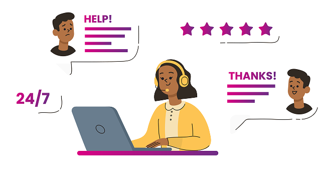 AI customer service illustration