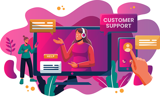 Customer support automation illustration