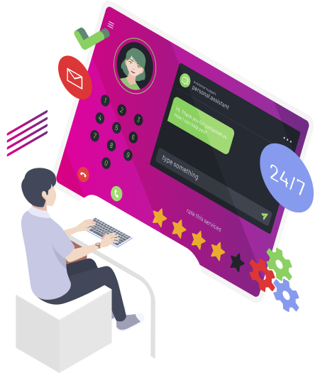 AI customer service illustration