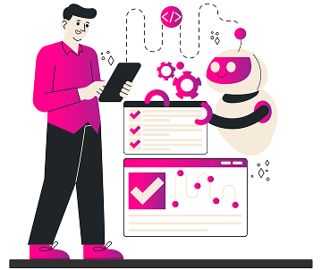 Customer support automation illustration